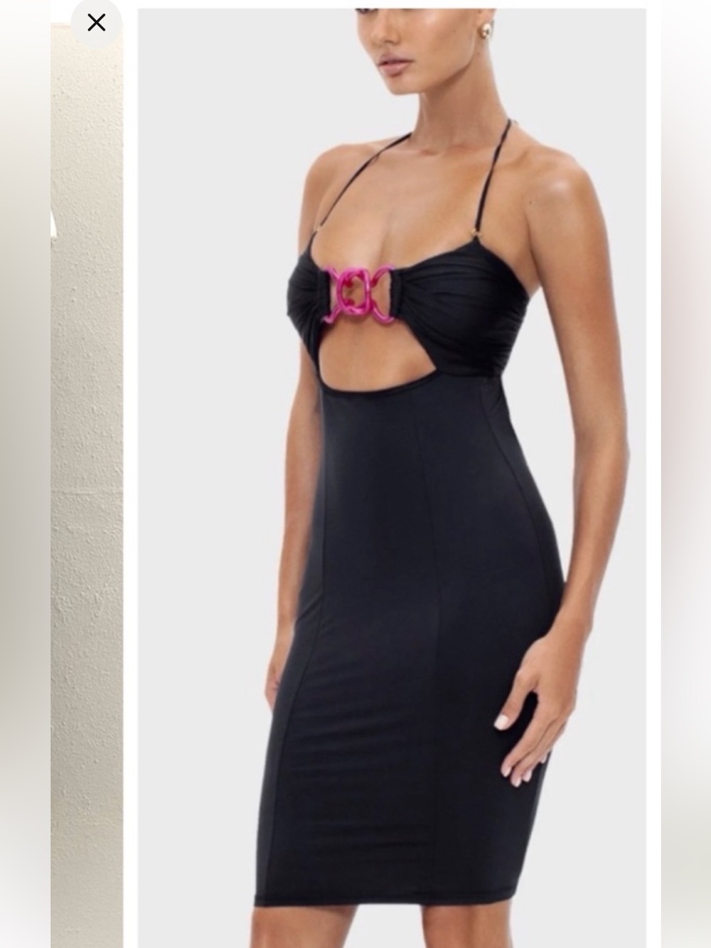 NWT God Save Queens Kiss Ride Stretchy Cocktail Dress Midi Black Large